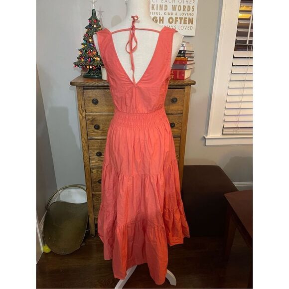 Anthropologie - Pink Rose Maeve Tiered Midi
Smocked Casual Maxi Dress size 4 - Picture 5 of 8